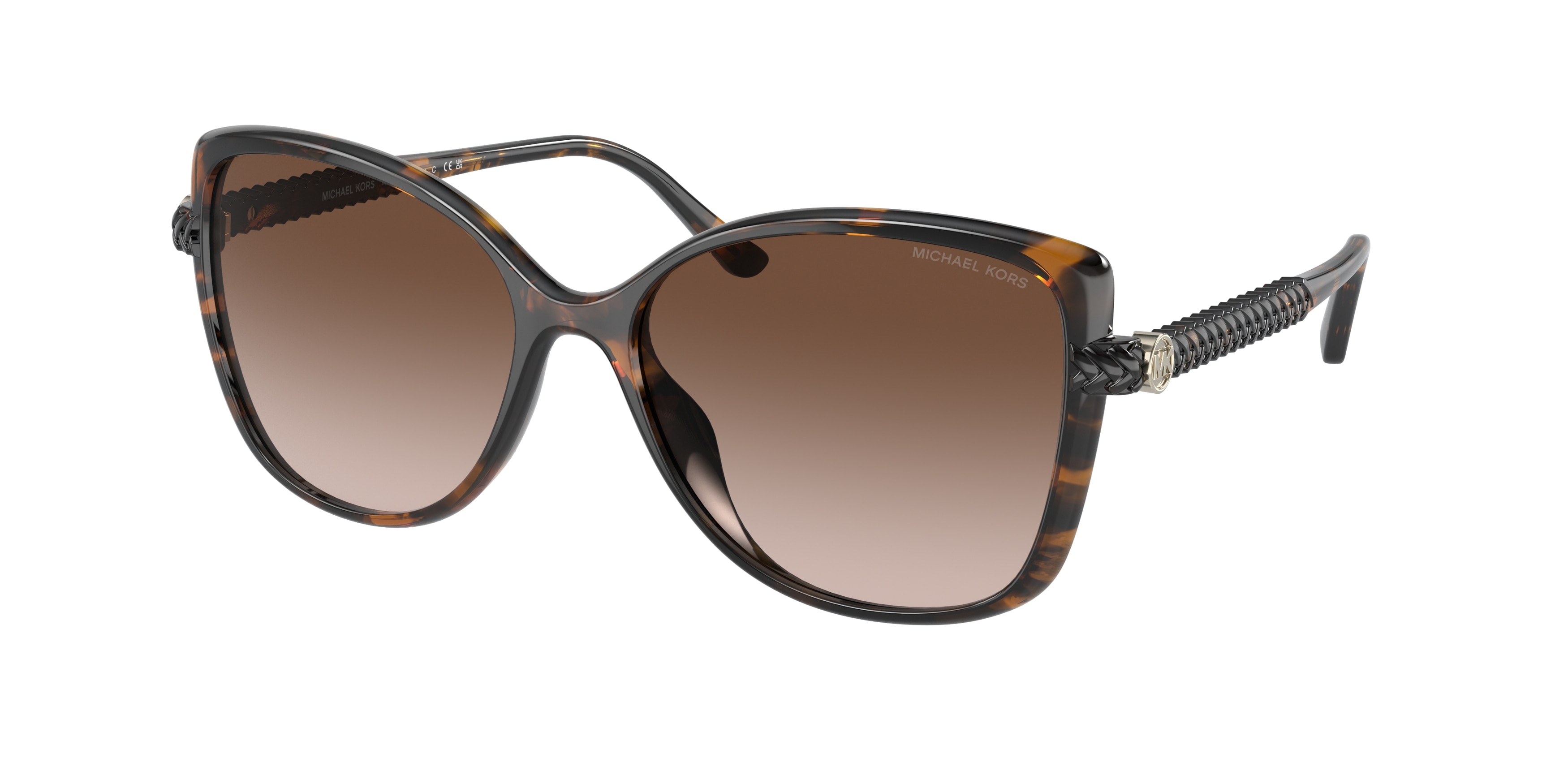 Michael Kors Damen MK2181U Malta 300613 Sonnenbrillen Injiziert SchildkröTe Braun Schmetterling Normal Schattiert-image